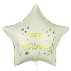 Шарик из фольги «Happy Birthday!» (кремовый)
