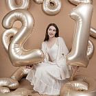 Шар из фольги «Цифра 1 (звёздное золото)» Slim