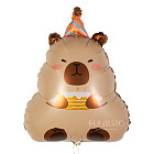 Шар из фольги «Капибара с тортиком»