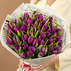 Букет пурпурных тюльпанов L