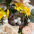 Пасхальная композиция в шляпной коробке №1