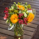 Набор цветов для дома «Осень» (с вазой с любой надписью)