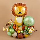 Фигура из шаров со львом и кругом с надписью