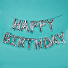Гирлянда из шаров-букв «Happy Birthday» (серебро)