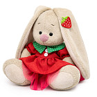Мягкая игрушка «Зайка Ми в красном платье с земляничкой»