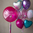 Большой стеклянный шар «Маджента» 24″