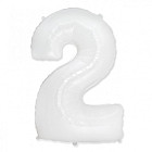 Шар из фольги «Цифра 2 (белая)»