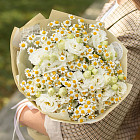 Дуобукет из эустомы и ромашек