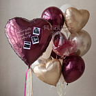 Набор: сердце с фотографиями и связка «Cherry Wine»