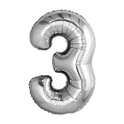 Шар из фольги «Цифра 3 mini (серебряная)» 32″