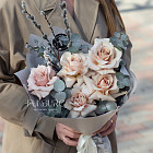 Букет из кремовых роз «Крем-карамель»