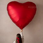 Огромное сердце с гелием «Red» 68″ (153 см)