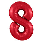 Шар из фольги «Цифра 8 (красная)» Slim