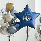 Большая звезда с фотографиями «Navy Blue» 36″