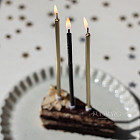 Свечи для торта «Черный и золото», 6 шт.