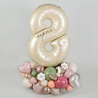 Фигура из шаров с цифрой «Spring Blush»