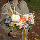 Корзина цветов «Тыквенный пирог»