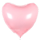 Шар из фольги «Большое розовое сердце» (пастель) 36″