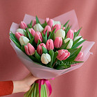 Букет бело-розовых тюльпанов S