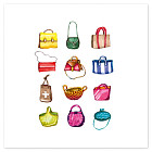 Открытка на магните с конвертом «Сумки»