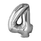 Шар из фольги «Цифра 4 mini (серебряная)» 32″