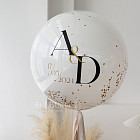 Большой стеклянный шар с конфетти «Champagne» 24″