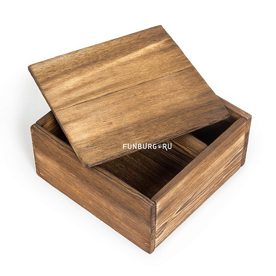Деревянный ящик с крышкой (3 цвета)