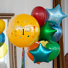 Набор: стеклянный шар и связка шаров «В первый класс»