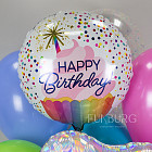 Шарик из фольги «Happy Birthday!» (кексик)