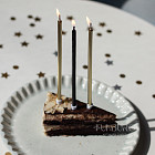 Свечи для торта «Черный и золото», 6 шт.