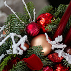 Цветы в шляпной коробке «Брусничный пунш»