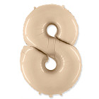 Шар из фольги «Цифра 8 (кремовый)»