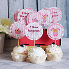 Набор тематических топперов «Розовые С Днём рождения»