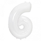 Шар из фольги «Цифра 6 (белая)»