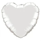 Шар из фольги «Большое серебряное сердце» 32″