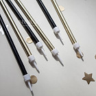 Свечи для торта «Черный и золото», 6 шт.