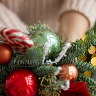 Цветы в стаканчике «Новогодний переполох»