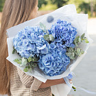 Букет голубых гортензий «Лагуна»