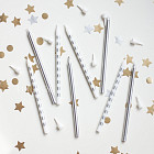 Свечи для торта «Серебряные полоски», 8 шт.