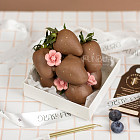 Бенто-торт из клубники в шоколаде «Флёр»