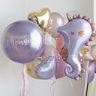 Набор: стеклянный шар, связка и морской конёк «Seashell»