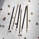 Свечи для торта «Черный и золото», 6 шт.