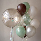 Большой стеклянный шар «Дымчатый кварц» 24″