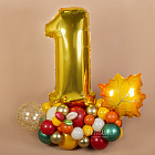 Фигура из шаров с золотой цифрой