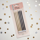 Свечи для торта «Черный и золото», 6 шт.